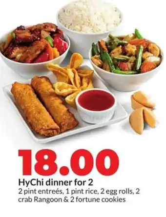 Hy-Vee Hychi dinner for 2 offer