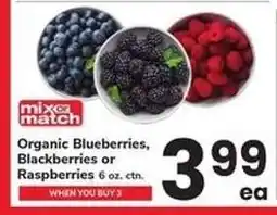 Safeway Organic Blueberries, Blackberries or Raspberries offer