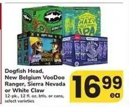 Safeway Dogfish Head, New Belgium VooDoo Ranger, Sierra Nevada or White Claw offer