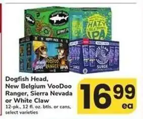 Safeway Dogfish Head, New Belgium VooDoo Ranger, Sierra Nevada or White Claw offer
