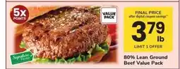Safeway 80% Lean Ground Beef Value Pack offer