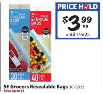 Winn Dixie SE Grocers Resealable Bags offer