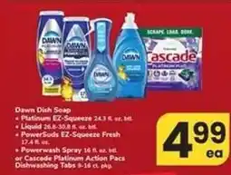 Safeway Dawn Dish Soap or Cascade Platinum Action Pacs offer