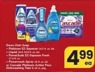 Safeway Dawn Dish Soap or Cascade Platinum Action Pacs offer