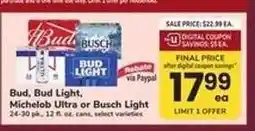 Safeway Bud, Bud Light, Michelob Ultra or Busch Light offer