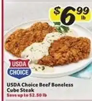 Winn Dixie USDA Choice Beef Boneless Cube Steak offer