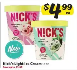 Winn Dixie Nick's Light Ice Cream offer