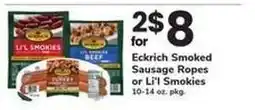 Safeway Eckrich Smoked Sausage Ropes or Li'l Smokies offer