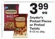 Safeway Snyder's Pretzel Pieces or Pretzel Twists offer
