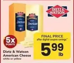 Safeway Dietz & Watson American Cheese offer