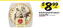 Winn Dixie 8 Inch Cyrus O'Leary's Cream Pie offer
