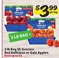 Winn Dixie 3 lb Bag SE Grocers Red Delicious or Gala Apples offer