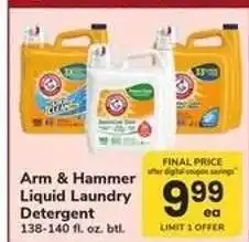 Safeway Arm & Hammer Liquid Laundry Detergent offer