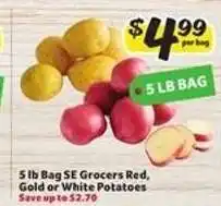 Winn Dixie 5 lb Bag SE Grocers Red, Gold or White Potatoes offer