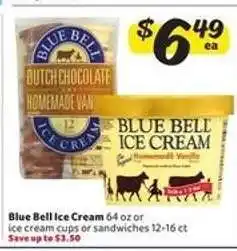Winn Dixie Blue Bell Ice Cream offer