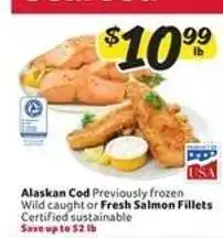 Winn Dixie Alaskan Cod or Fresh Salmon Fillets offer