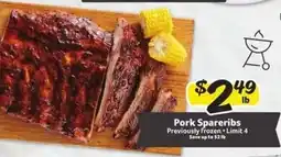 Winn Dixie Pork Spareribs offer