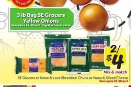Winn Dixie SE Grocers or Know & Love Shredded, Chunk or Natural Sliced Cheese offer