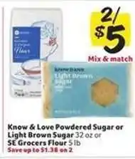 Winn Dixie Know & Love Powdered Sugar or Light Brown Sugar or SE Grocers Flour offer