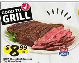 Winn Dixie USDA Choice Beef Boneless Top Sirloin Steak offer