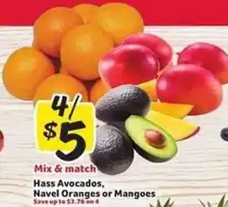 Winn Dixie Hass Avocados, Navel Oranges or Mangoes offer