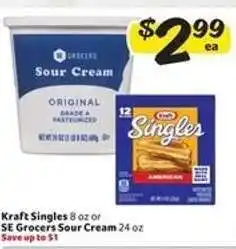 Winn Dixie Kraft Singles or SE Grocers Sour Cream offer