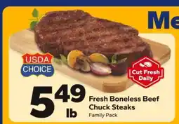 Save a Lot Fresh Boneless Beef Chuck Steaks offer
