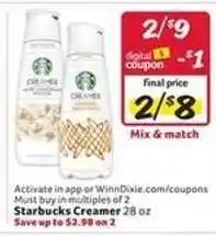 Winn Dixie Starbucks Creamer offer