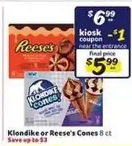Winn Dixie Klondike or Reese's Cones offer