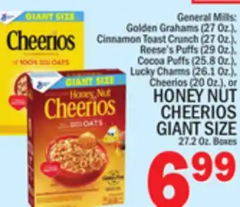 C Town HONEY NUT CHEERIOS GIANT SIZE offer