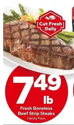 Save a Lot Fresh Boneless Beef Strip Steaks offer