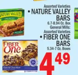 C Town •NATURE VALLEY BARS 6.7-8.94 Oz. Box General Mills: •FIBER ONE BARS 5.34-7 Oz. Boxes offer