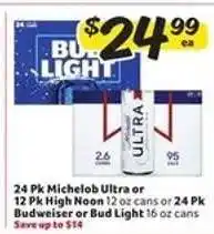 Winn Dixie Michelob Ultra or High Noon or Budweiser or Bud Light offer