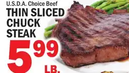 C Town U.S.D.A. CHOICE BEEF THIN SLICED CHUCK STEAK offer