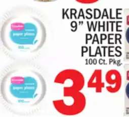 C Town KRASDALE 9 WHITE PAPER PLATES offer