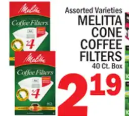 C Town MELITTA CONE COFFEE FILTERS offer