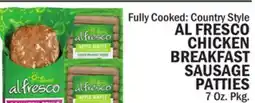 Bravo Supermarkets AL FRESCO CHICKEN BREAKFAST SAUSAGE PATTIES offer