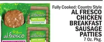 Bravo Supermarkets AL FRESCO CHICKEN BREAKFAST SAUSAGE PATTIES offer