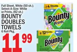 C Town BOUNTY DOUBLES TOWELS 6 Roll Pkg offer