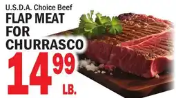 Bravo Supermarkets U.S.D.A. CHOICE BEEF FLAP MEAT FOR CHURRASCO offer