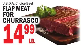 Bravo Supermarkets U.S.D.A. CHOICE BEEF FLAP MEAT FOR CHURRASCO offer