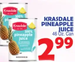 Bravo Supermarkets KRASDALE PINEAPPLE JUICE offer