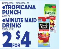 Bravo Supermarkets TROPICANA PUNCH OR MINUTE MAID DRINKS offer
