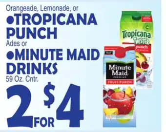 Bravo Supermarkets TROPICANA PUNCH OR MINUTE MAID DRINKS offer