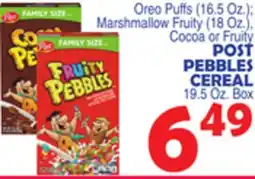Bravo Supermarkets POST PEBBLES CEREAL 19.5 Oz. Box offer