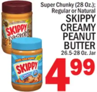 C Town SKIPPY CREAMY PEANUT BUTTER, 26.5-28 Oz. Jar offer