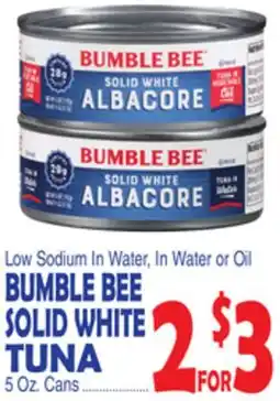 Bravo Supermarkets BUMBLE BEE SOLID WHITE TUNA offer