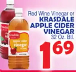Bravo Supermarkets KRASDALE RED WINE VINEGAR OR APPLE CIDER VINEGAR offer