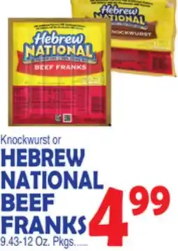 Bravo Supermarkets HEBREW NATIONAL BEEF FRANKS offer
