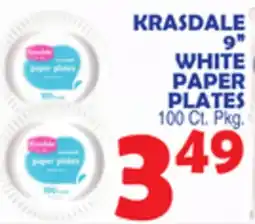 Bravo Supermarkets KRASDALE 9 WHITE PAPER PLATES offer